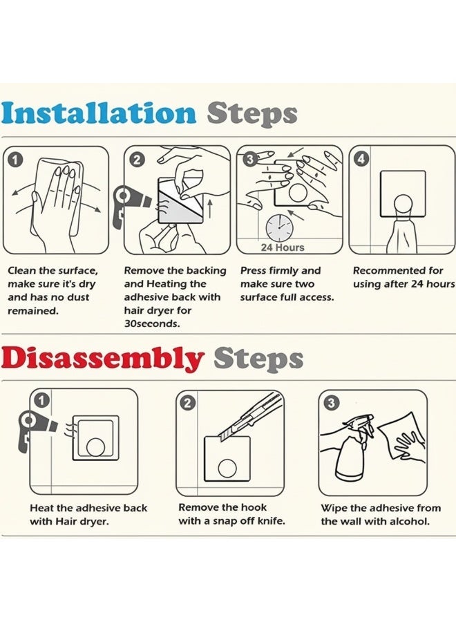 دونيكارت خطافات جدارية لاصقة شديدة التحمل، مصنوعة من الفولاذ المقاوم للصدأ، خطافات متعددة الاستخدامات بدون مسامير، خطافات لاصقة لتعليق المناشف والأقمشة والتقويمات، متوفرة للمطبخ، والخزانة، والمرحاض، والسقف، والباب - Image 2